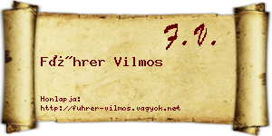 Führer Vilmos névjegykártya